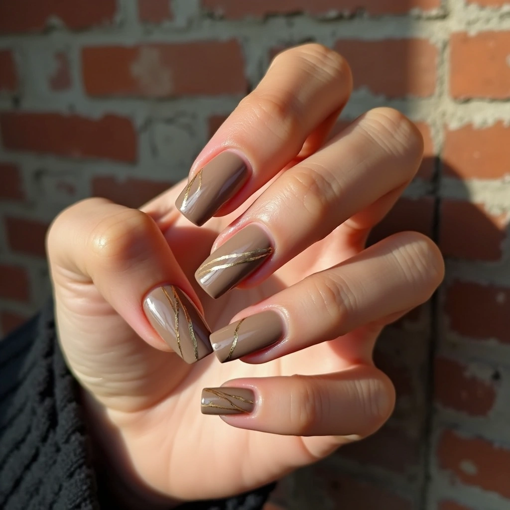 Sleek Nude Brown Lines