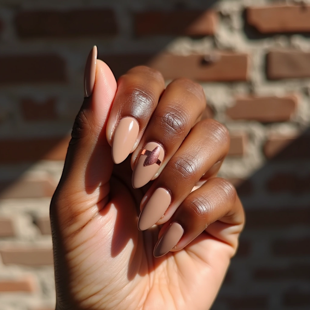Trendy Nude Brown Stripes