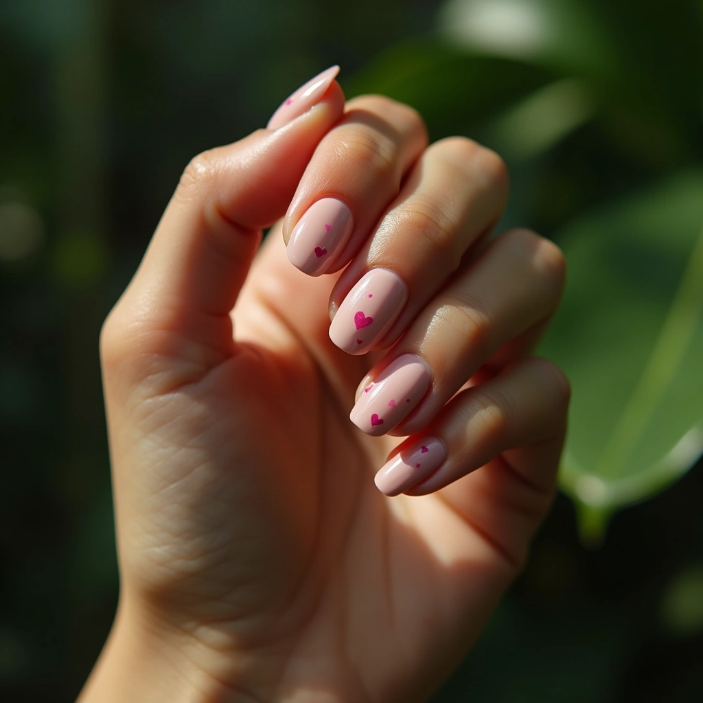 Sweet Nude Brown Hearts