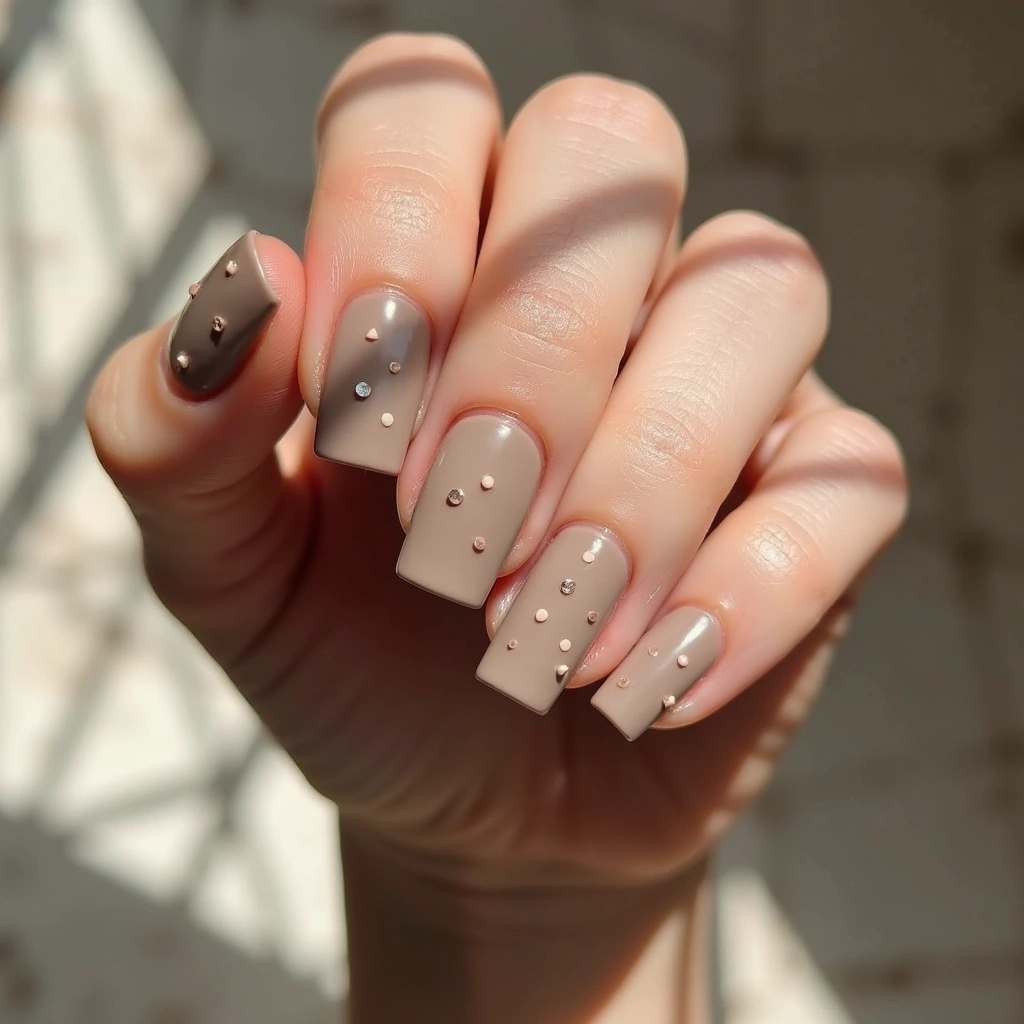 Modern Nude Brown Dots
