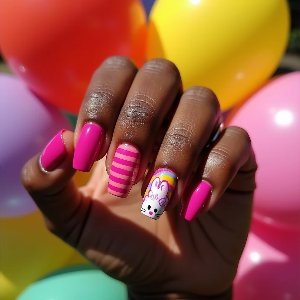 Fuchsia Bunny Stripes