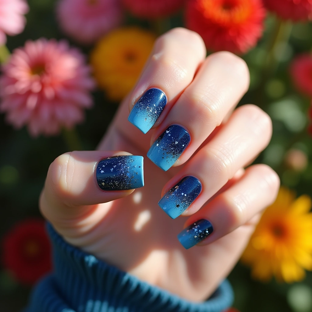 Blue Glitter Ombre