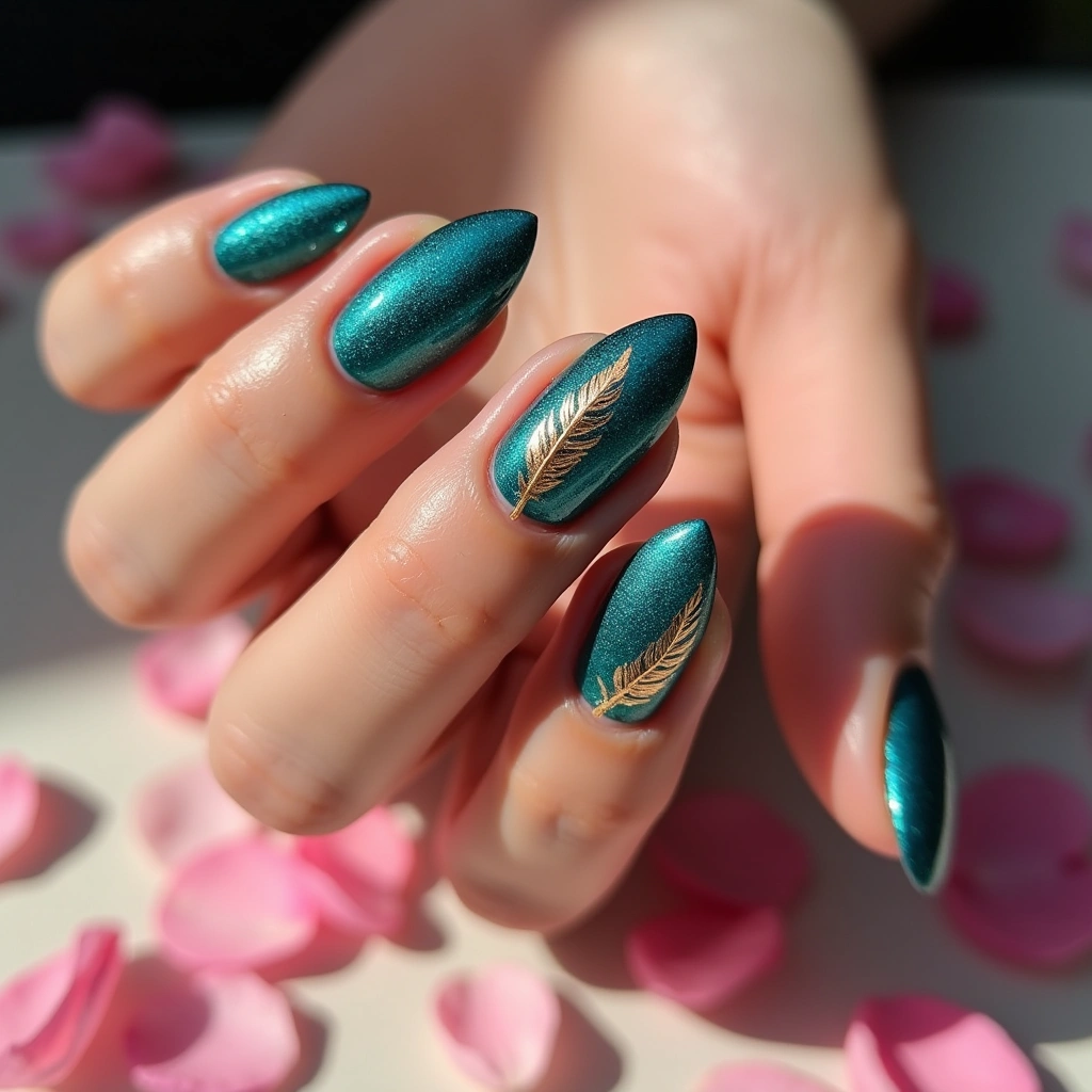 Bohemian Teal Feathers