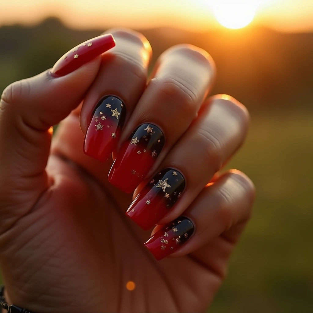 Red-Black Acrylic Ombre Drama