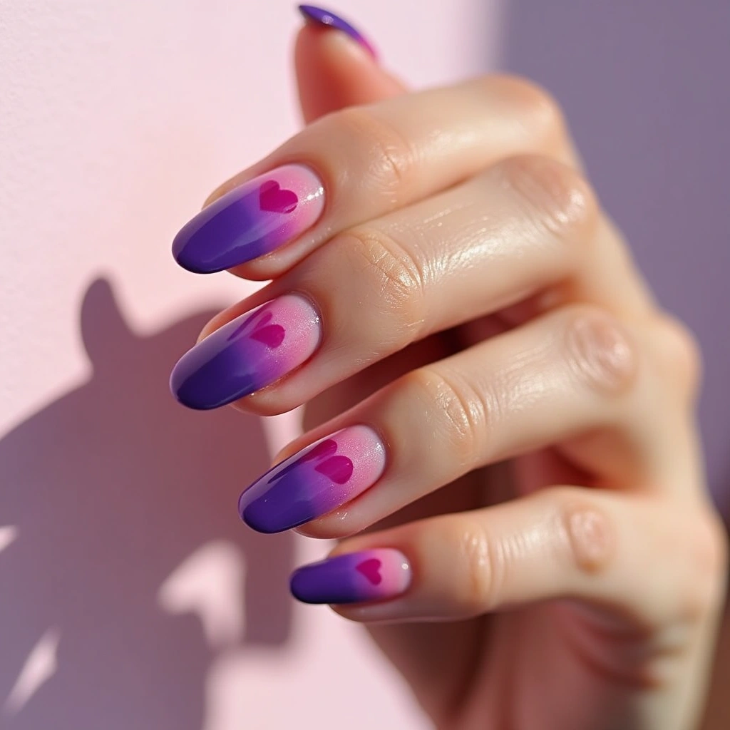 Purple-Pink Acrylic Ombre Romance