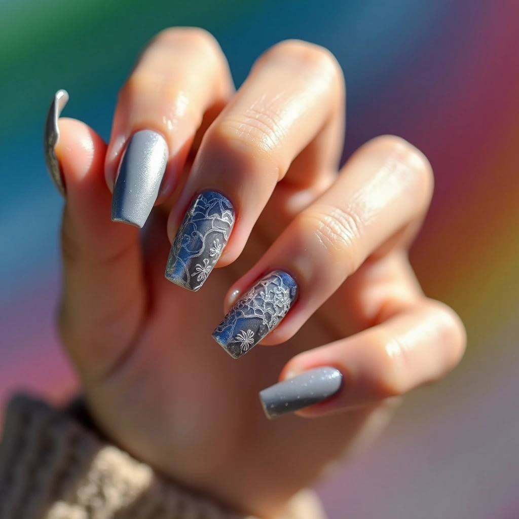 Gray Acrylic Ombre Elegance