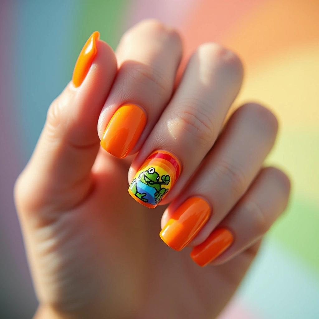 Frogs in Rainbow