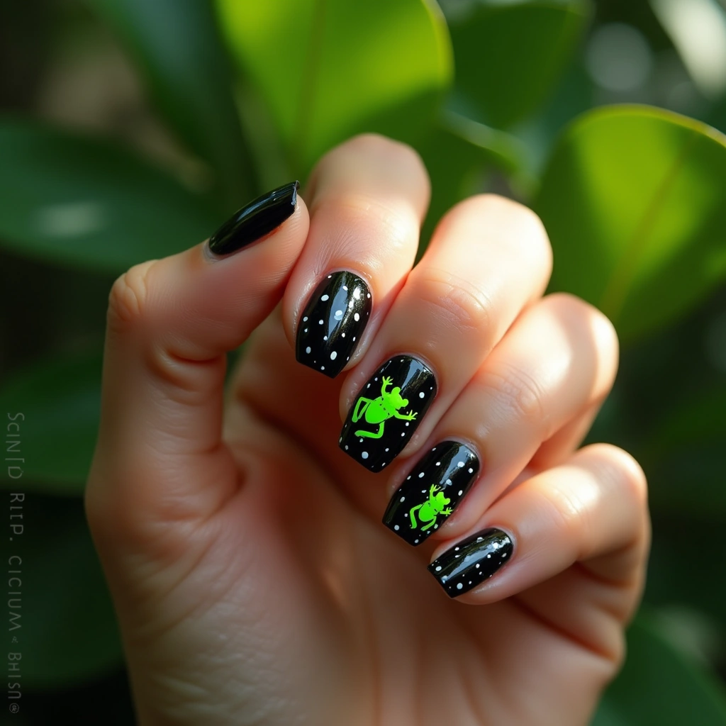 Striking Black Frogs
