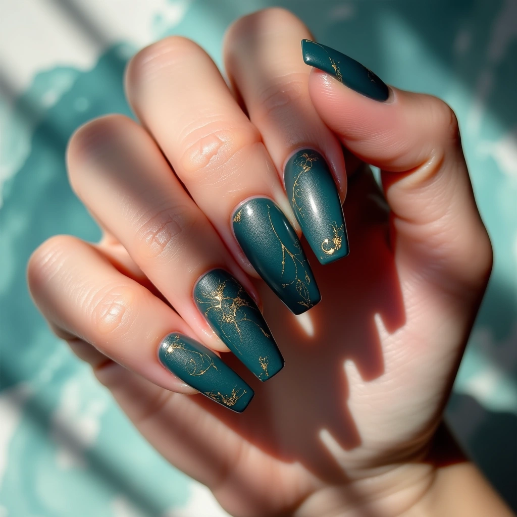 Teal Gold Grunge