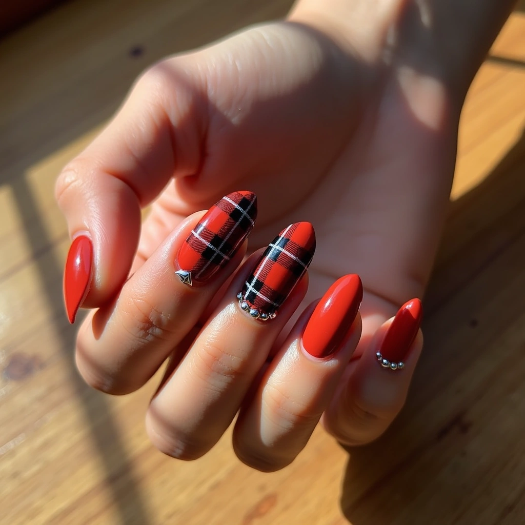 Plaid Studded Grunge
