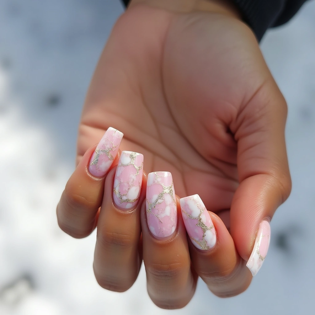Luxurious Sheer Pink Marble