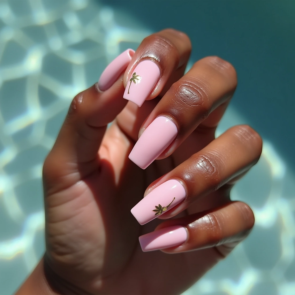 Elegant Sheer Pink Leaf