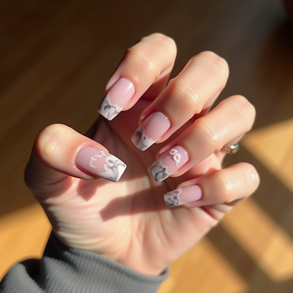 Sophisticated Sheer Pink Marble