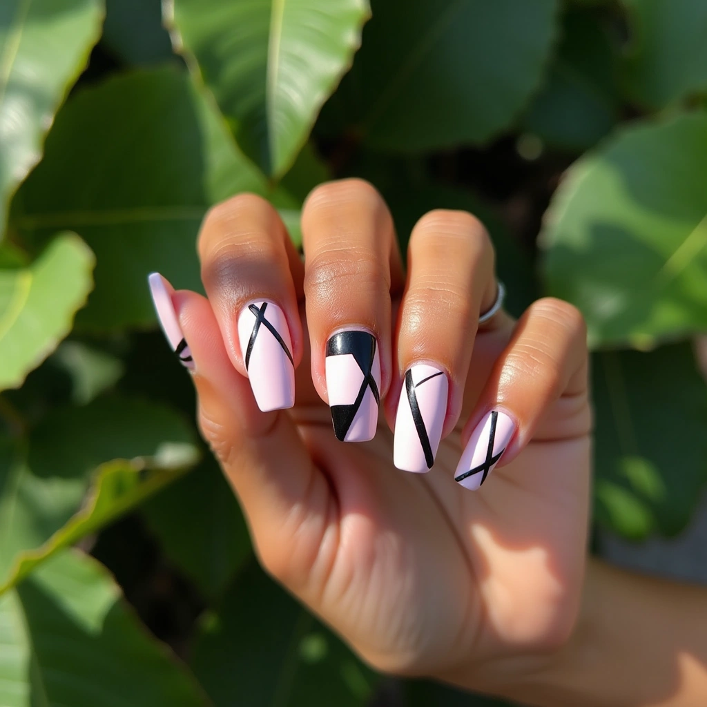 Edgy Sheer Pink Geometry