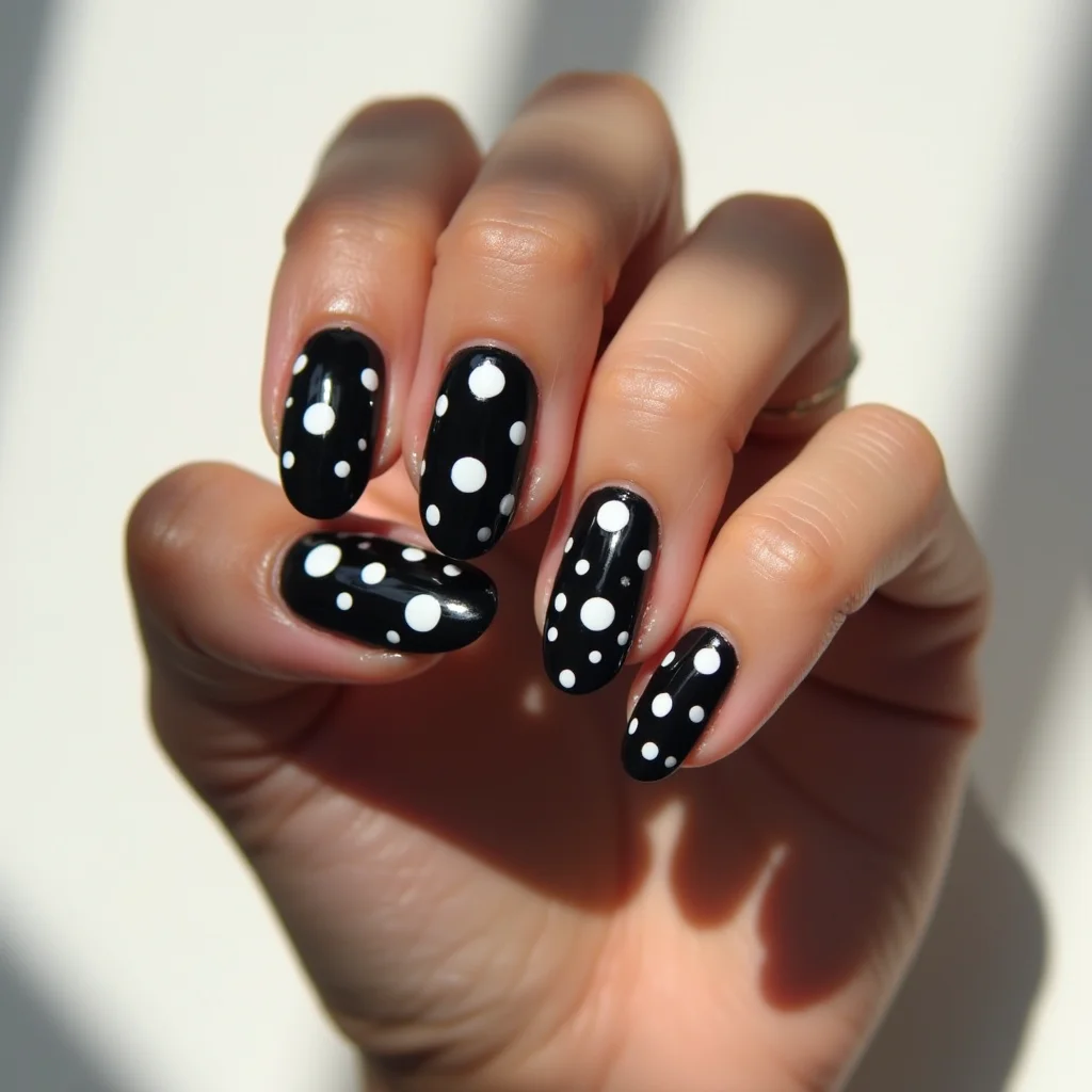 White Dots Playful Polka