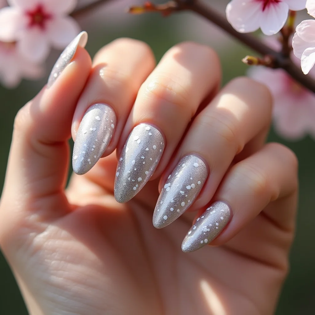 White Dots Swirl Elegance