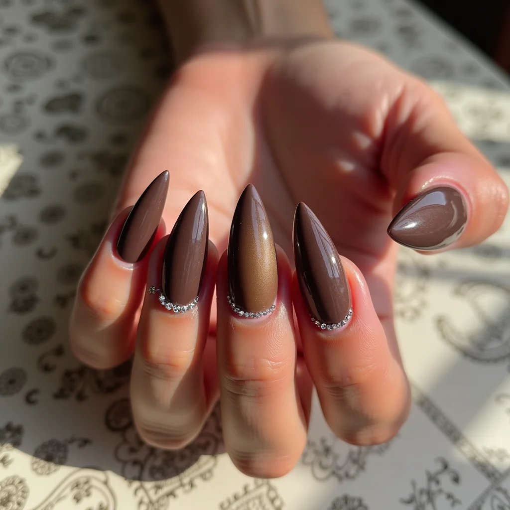 Rhinestone Mahogany Ombre