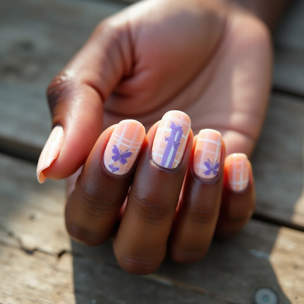 Whimsical Peach Plaid