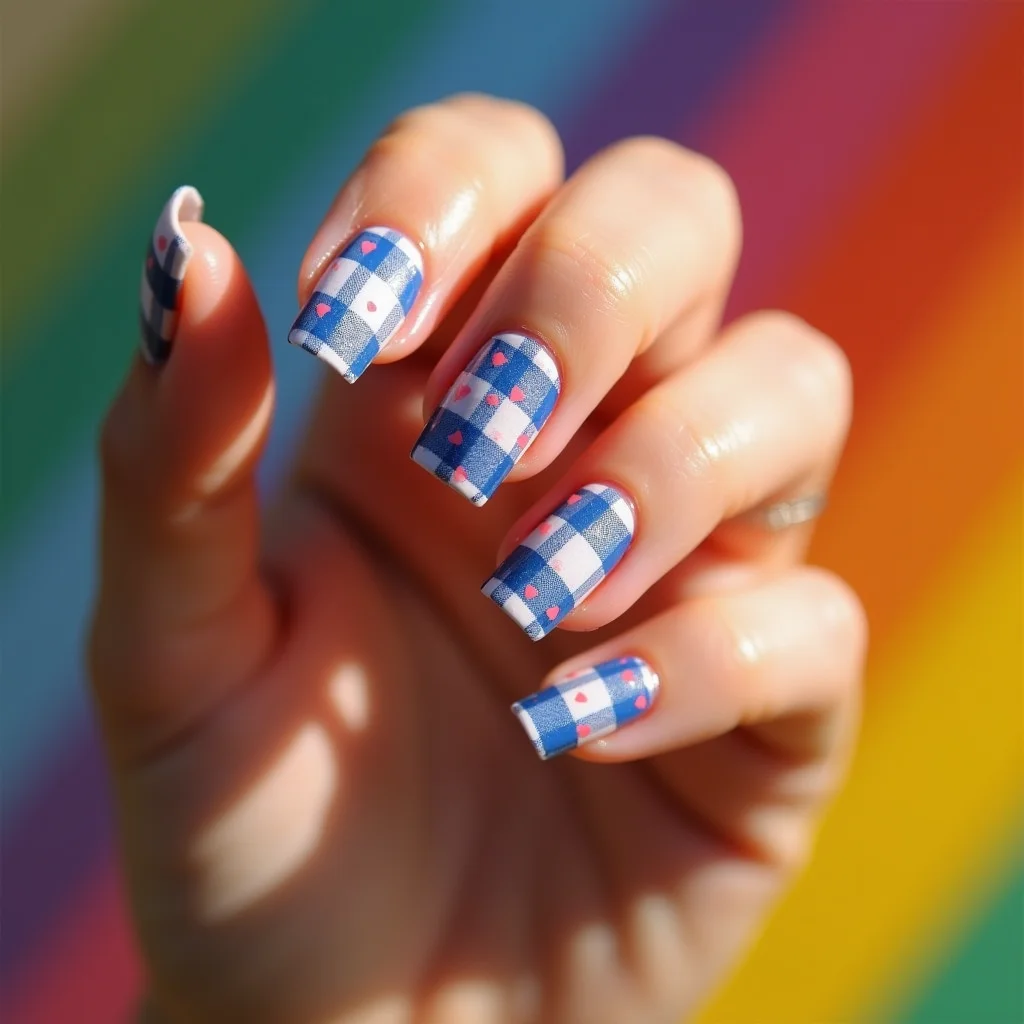 Playful Coral Plaid