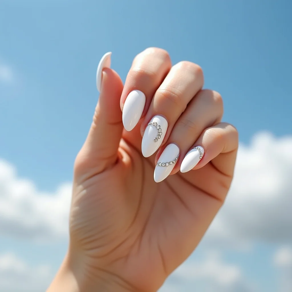 White With Diamond Crescents