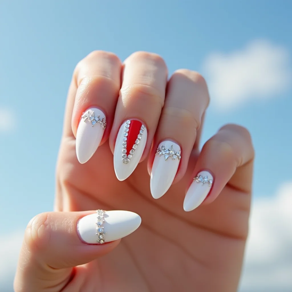 White With Diamond Stripes