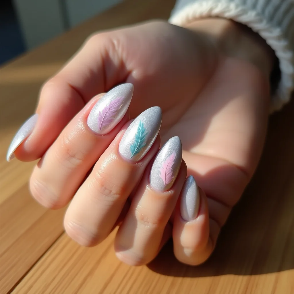 Whimsical Platinum Feathers