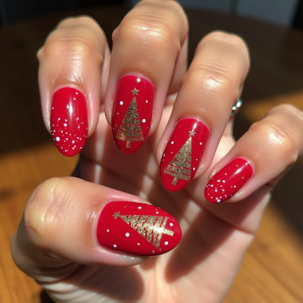 Sparkling Red Christmas Tree