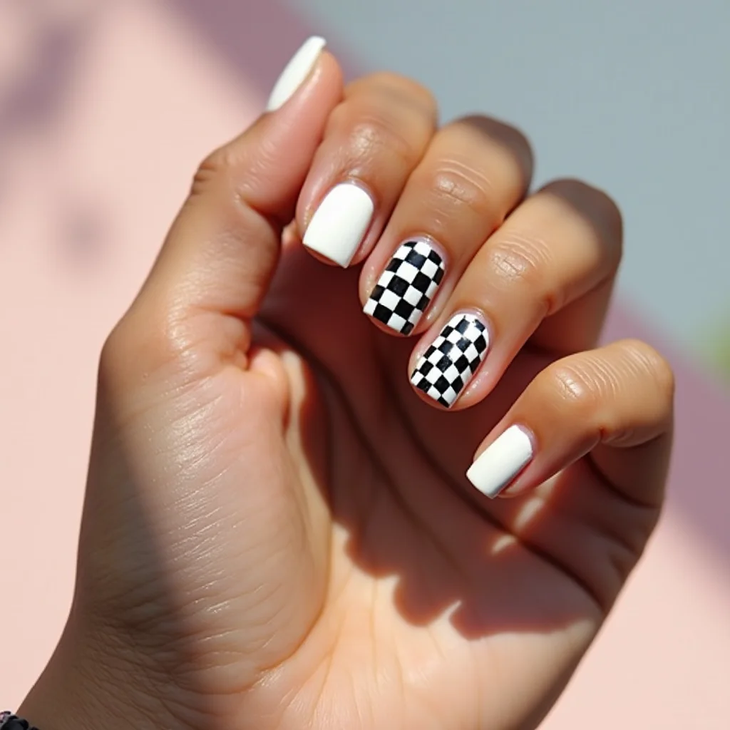 Playful Off White Checkers