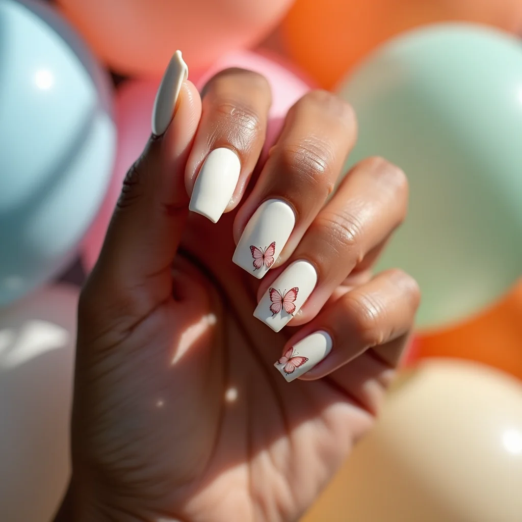 Dreamy Off White Butterflies