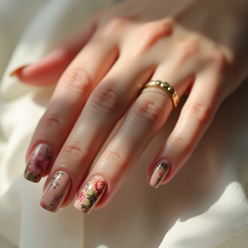 Vintage Floral Tan