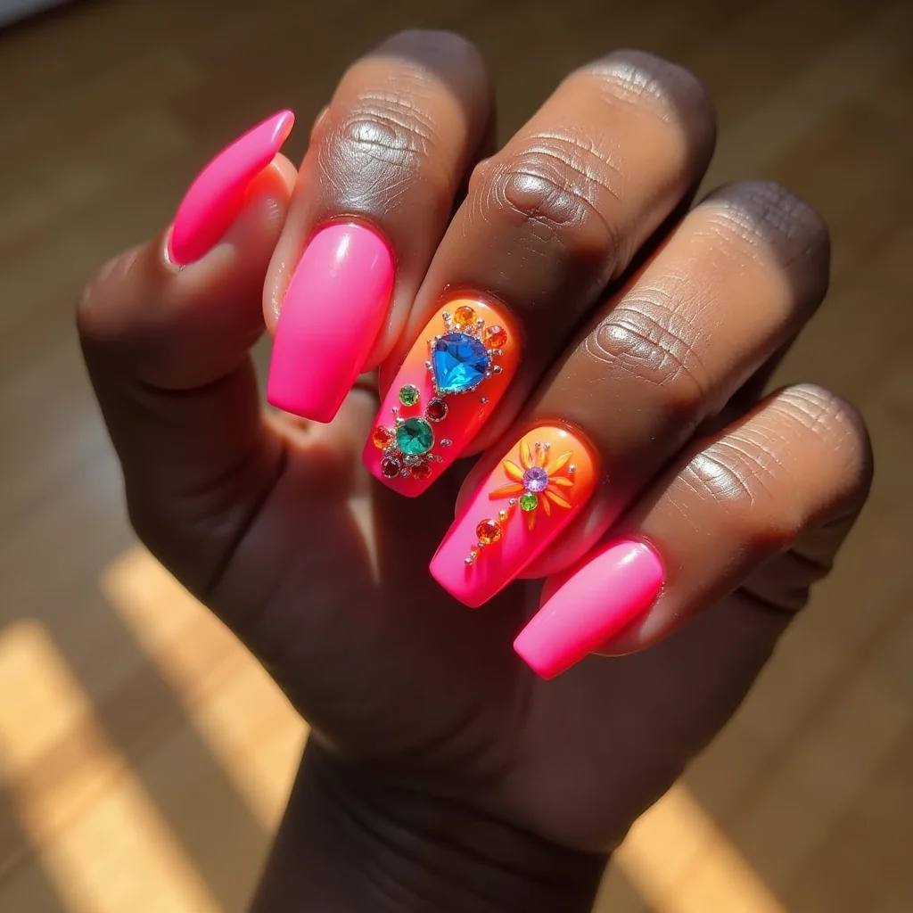 Vibrant Acrylic With Rhinestones