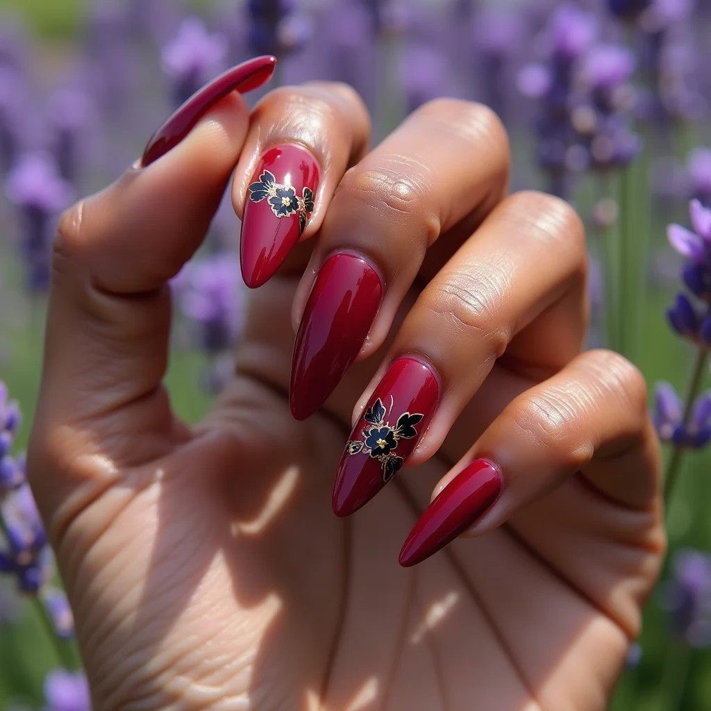 Blossoms and Gold Black Cherry
