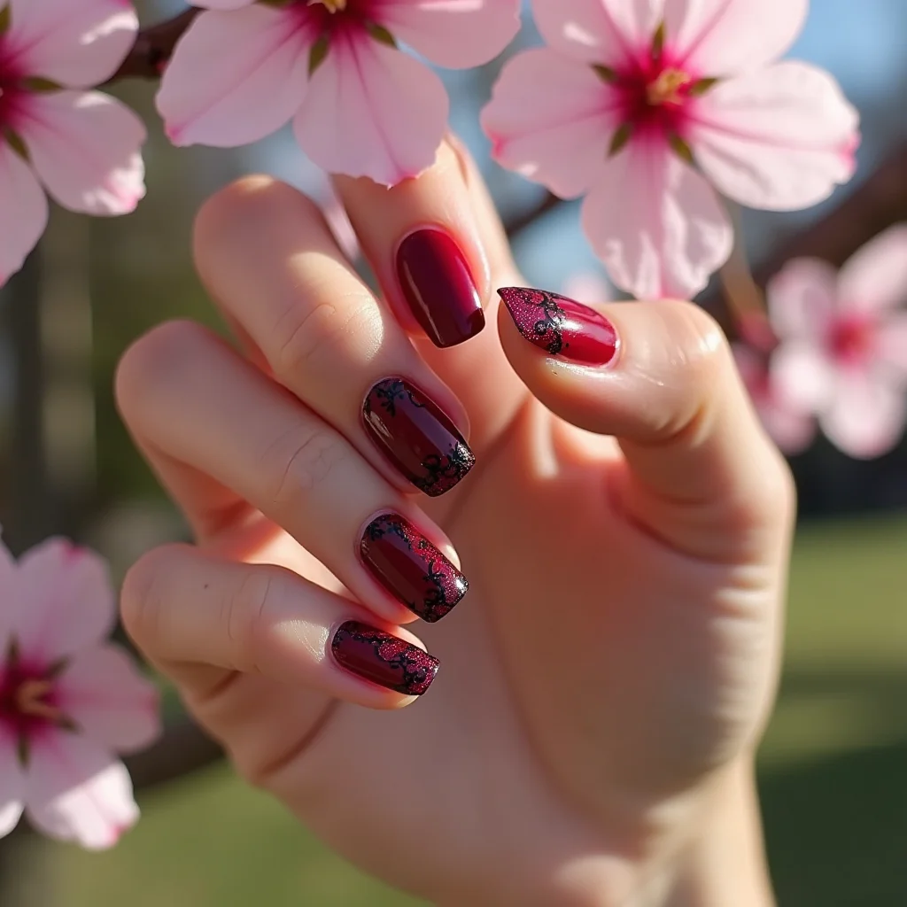 Lace and Glitter Black Cherry