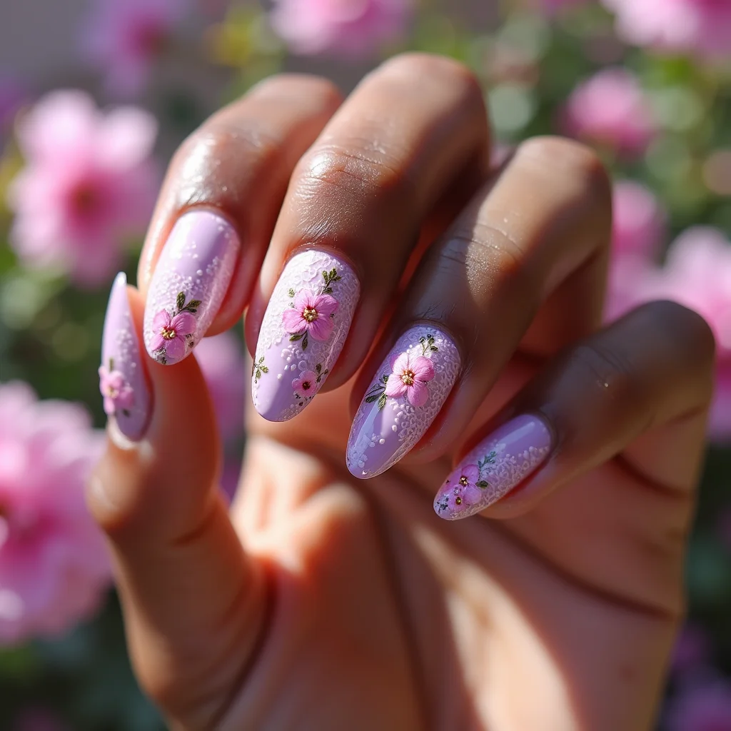 Romantic Lavender Cherry Lace