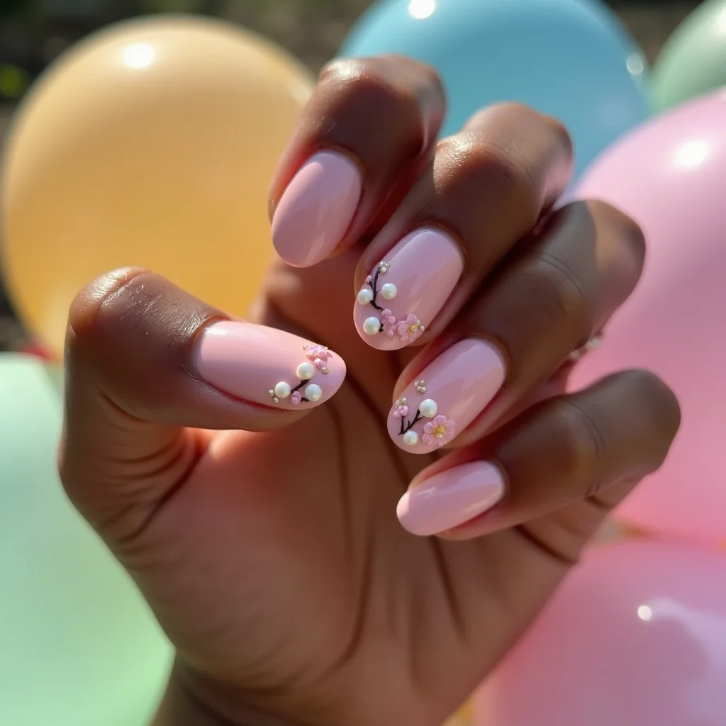 Feminine Pearl Cherry Blossoms