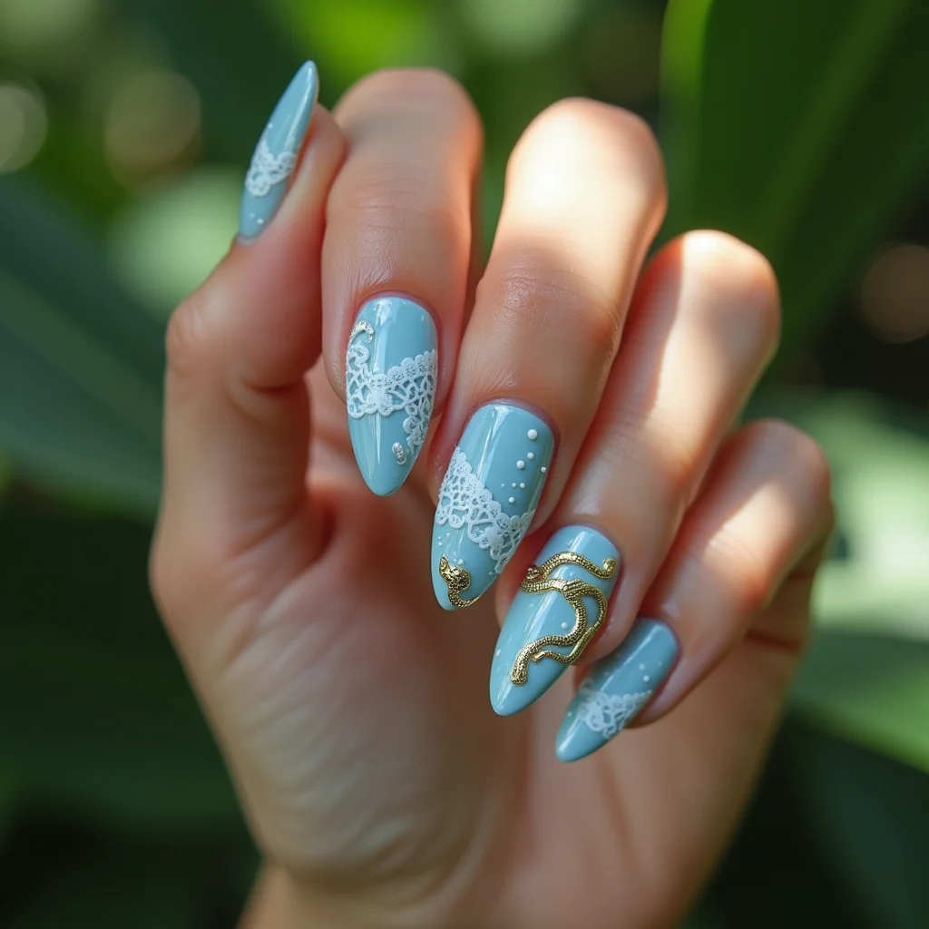 Whimsical Blue Serpents