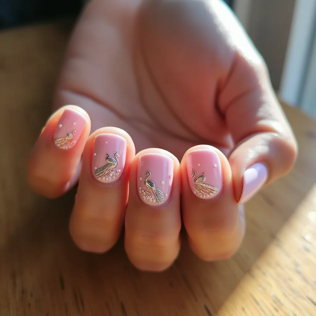 Pink Peacock Silhouettes