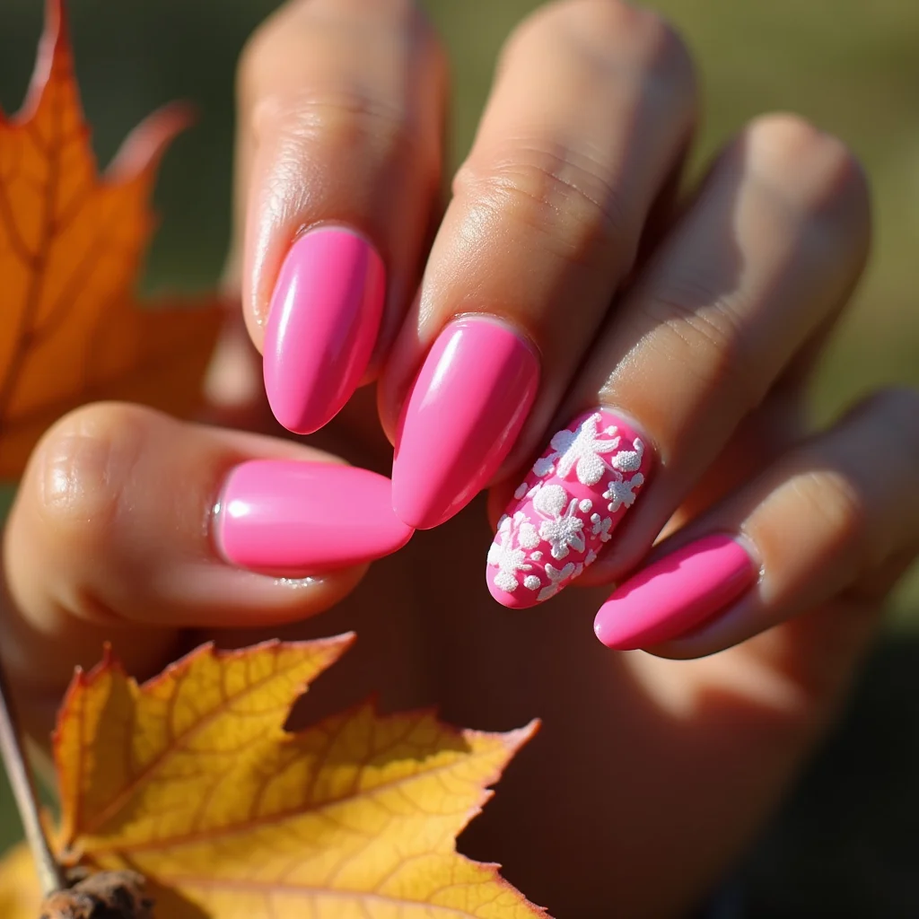 Floral Hot Pink Stiletto