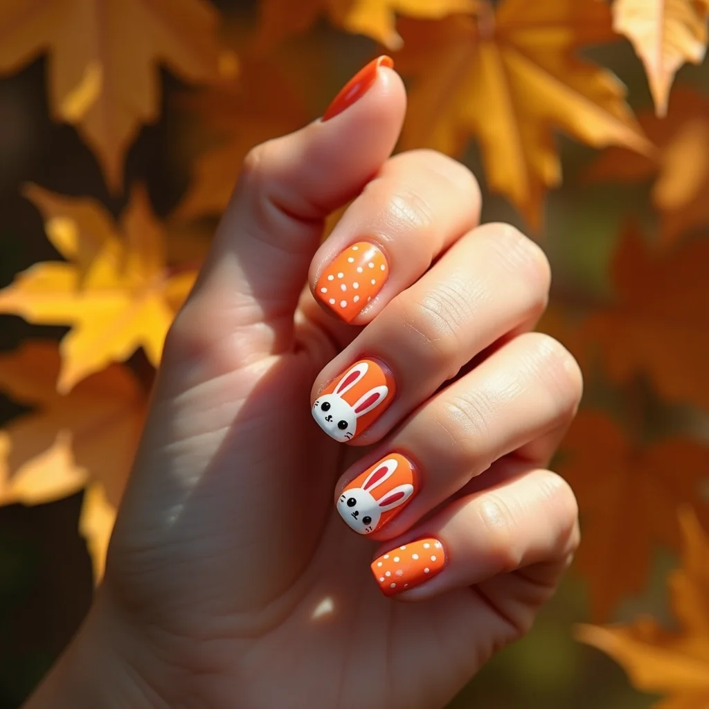 Orange Bunny Dots