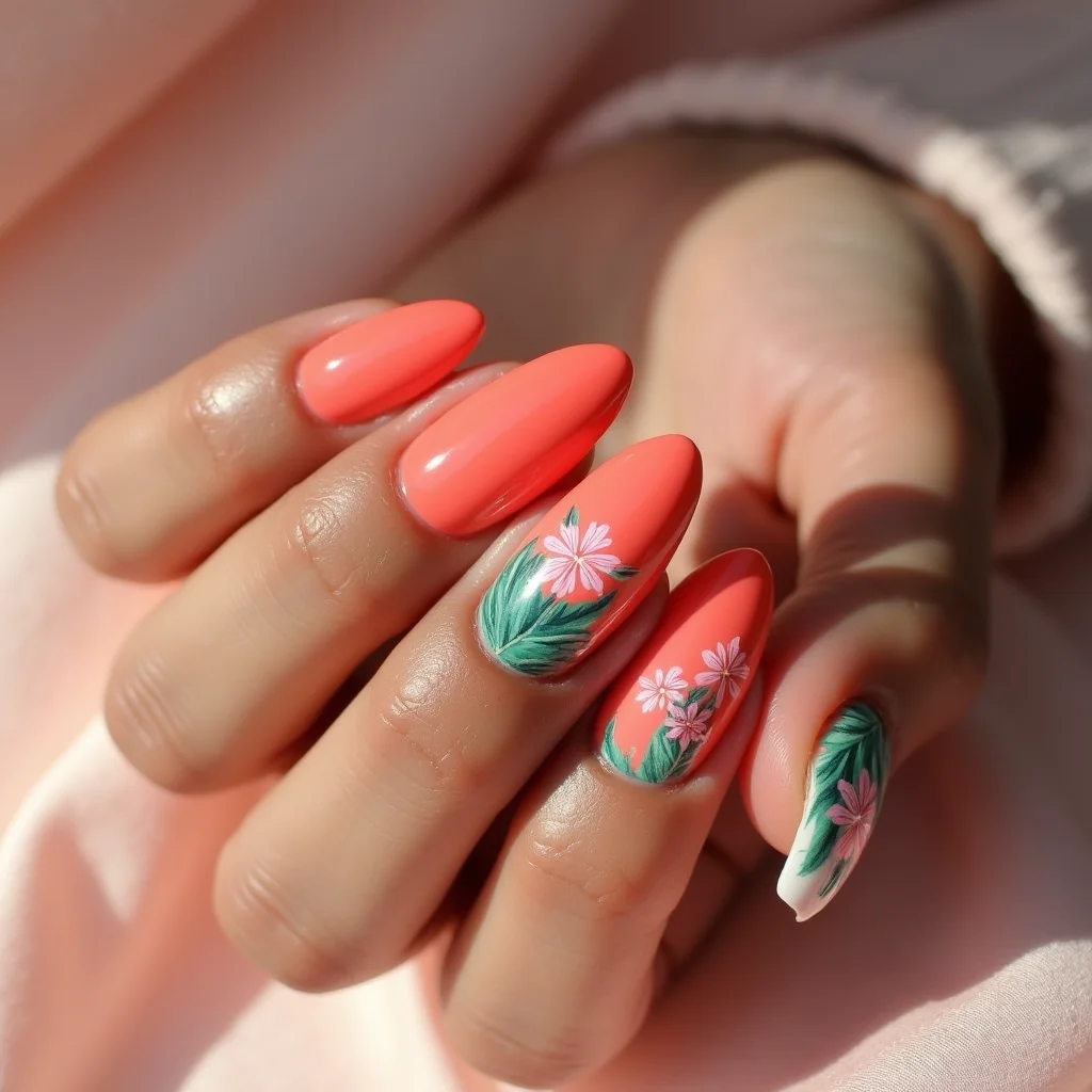 Coral Silk Tropics