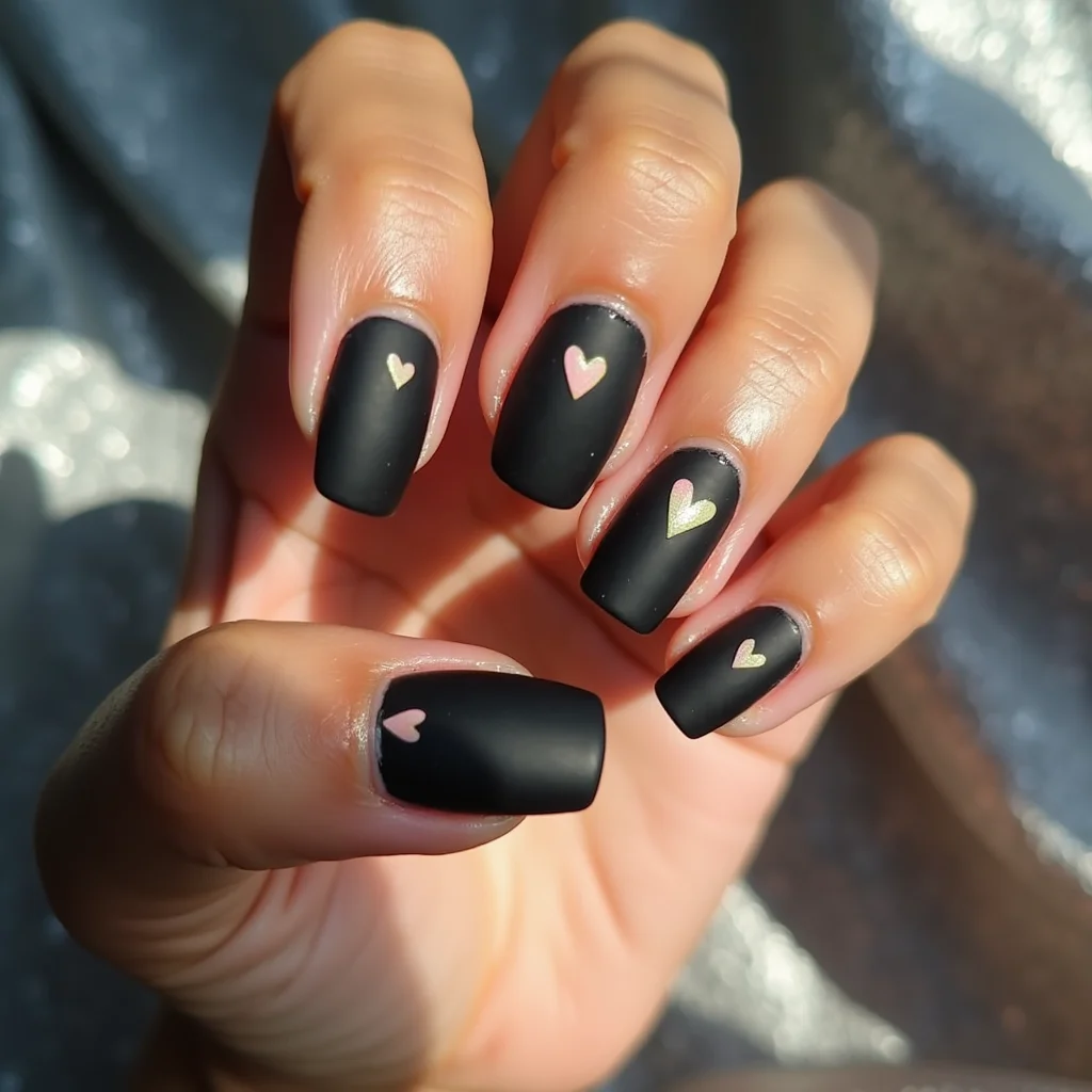 Cute Black Heart Tips
