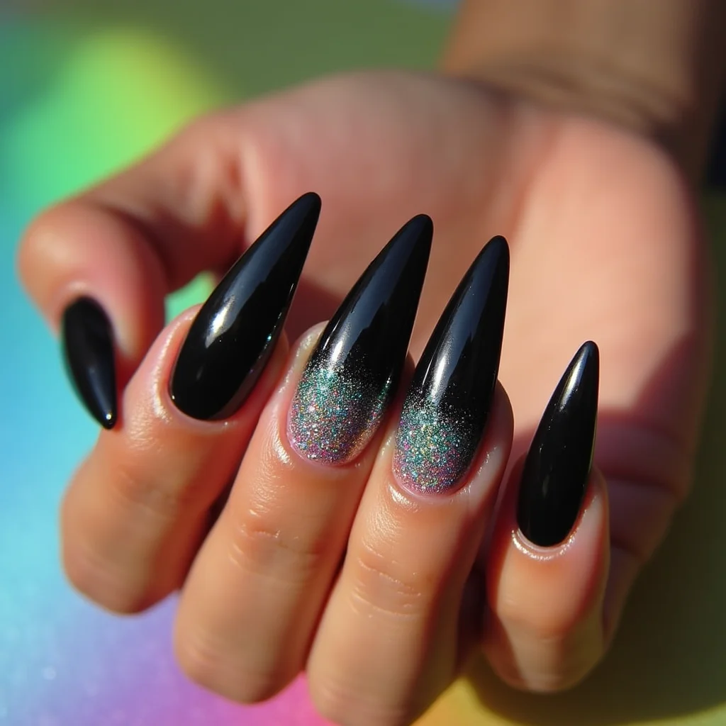 Cute Black Holo Shine