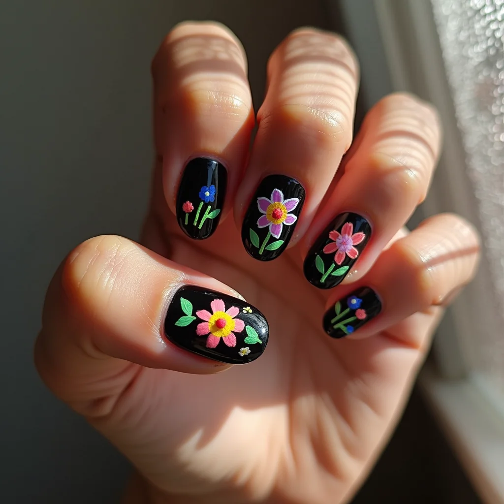 Cute Black Floral Cheer