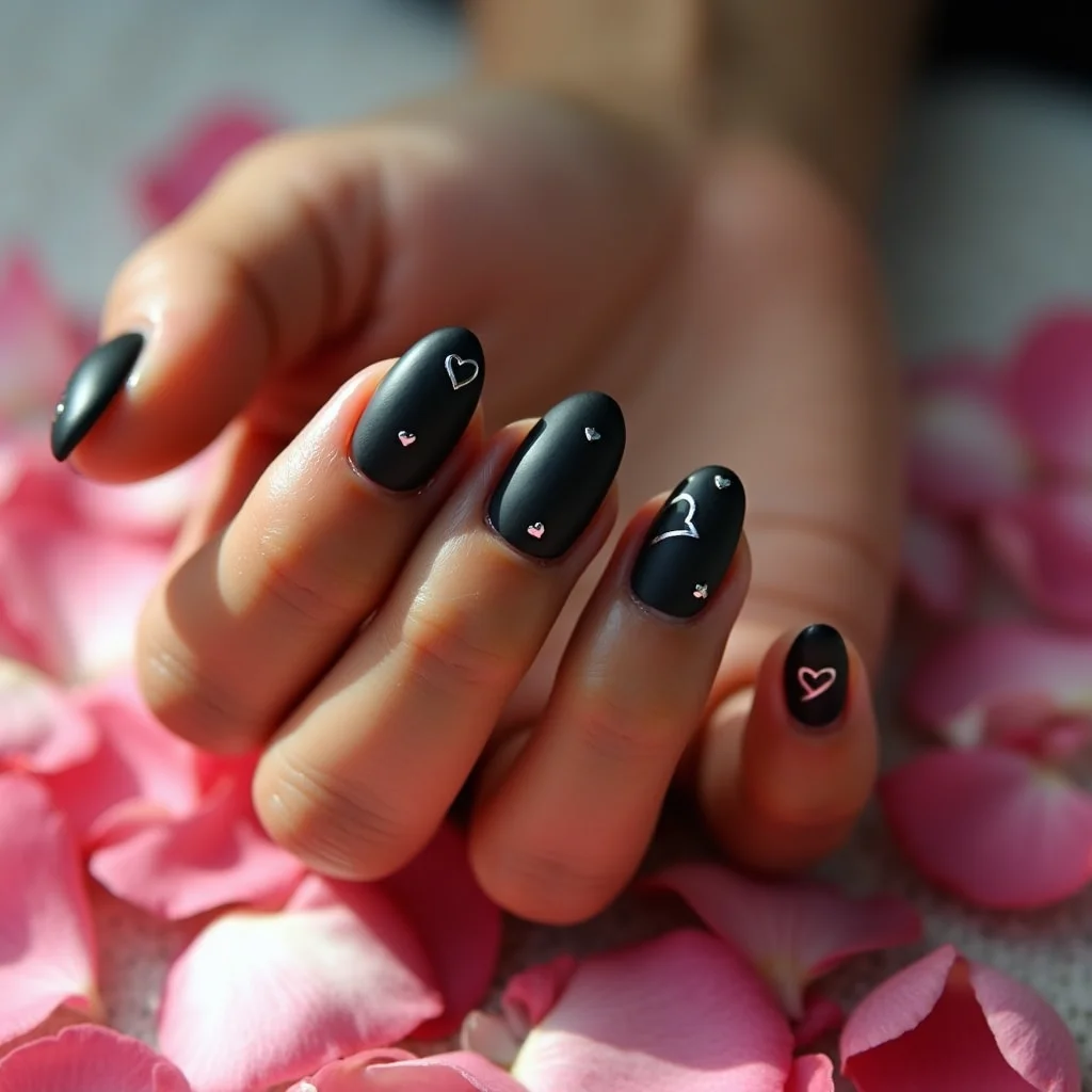Cute Black Silver Hearts