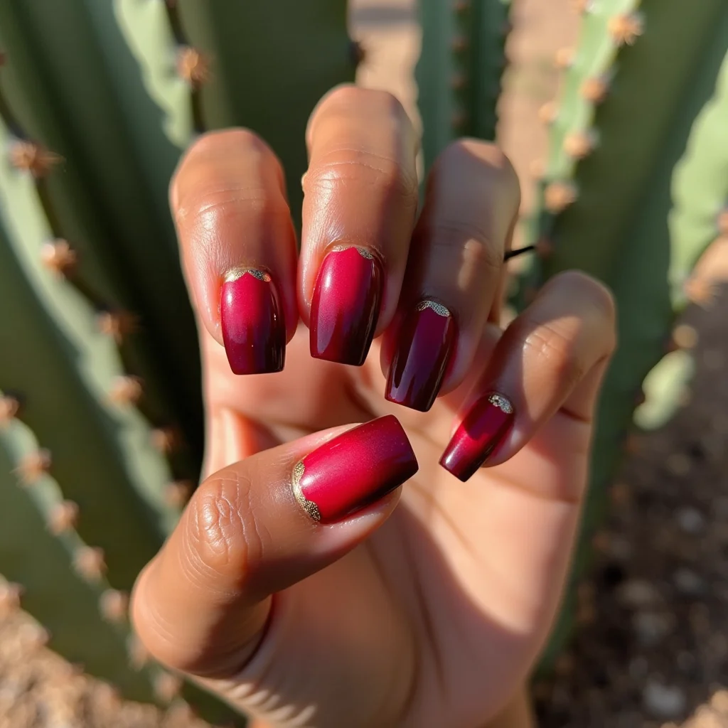 Burgundy Gradient Claws