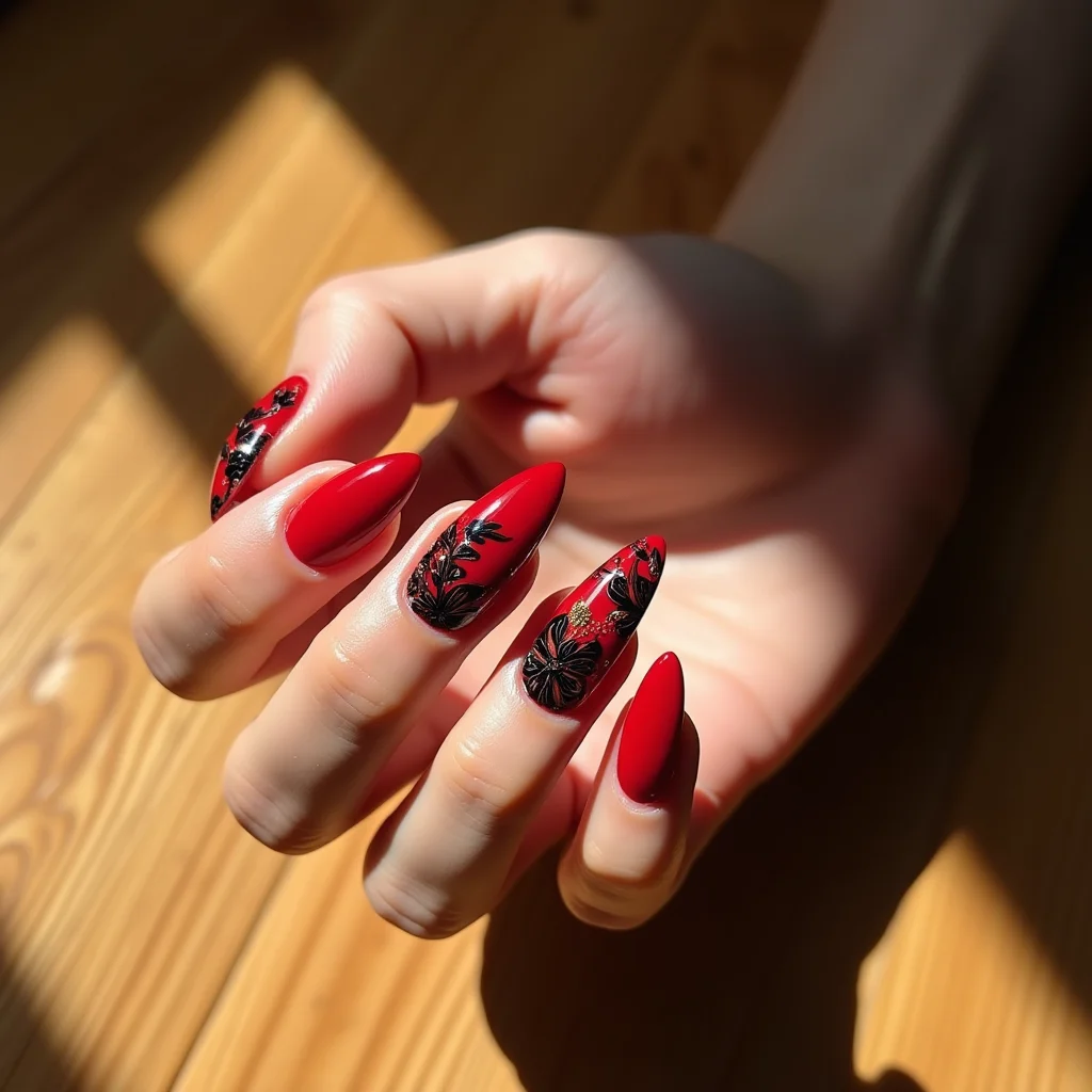 Red Halloween Floral Elegance