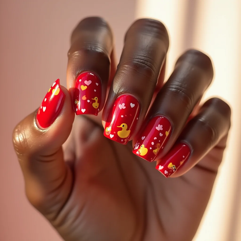 Heartfelt Duck Y2K Red