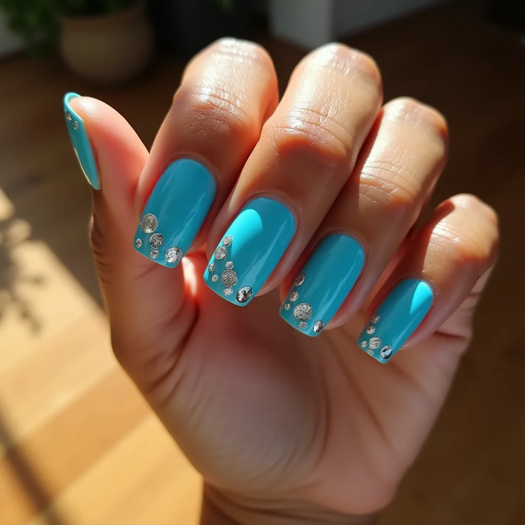 Youthful Azure Blue And Silver