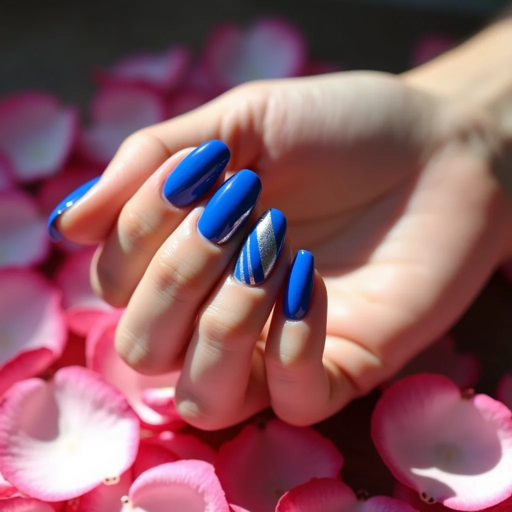 Bold Cobalt Blue And Silver