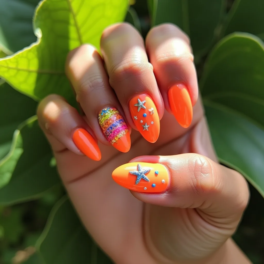 Glittery Starfish Summer